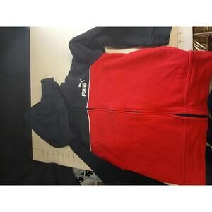 Puma boys size 8 Zip-Up Hoodie Sweatshirt Black and Red
